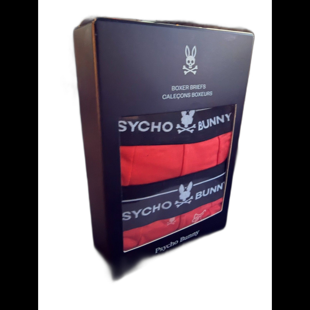 Psycho Bunny Boxer Briefs 2 Pack, Size Medium, Orange, New